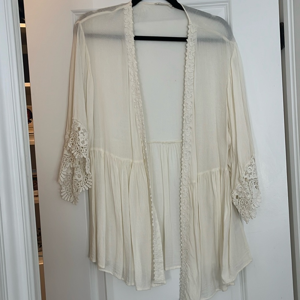 Cream and lace robe